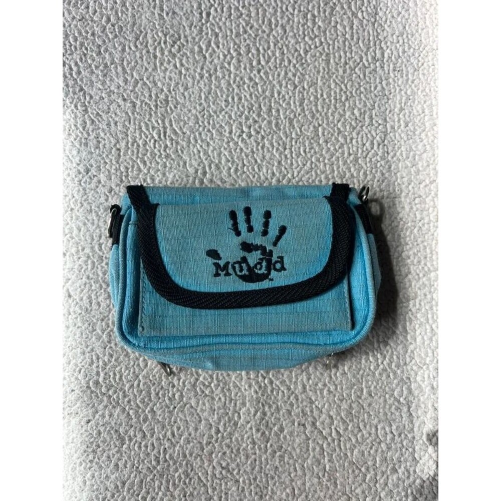 Vintage 90s Y2K Mudd Blue Canvas Wallet Bag